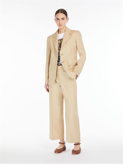 Cotton and linen canvas trousers MAXMARA WEEKEND | 2415131042600002